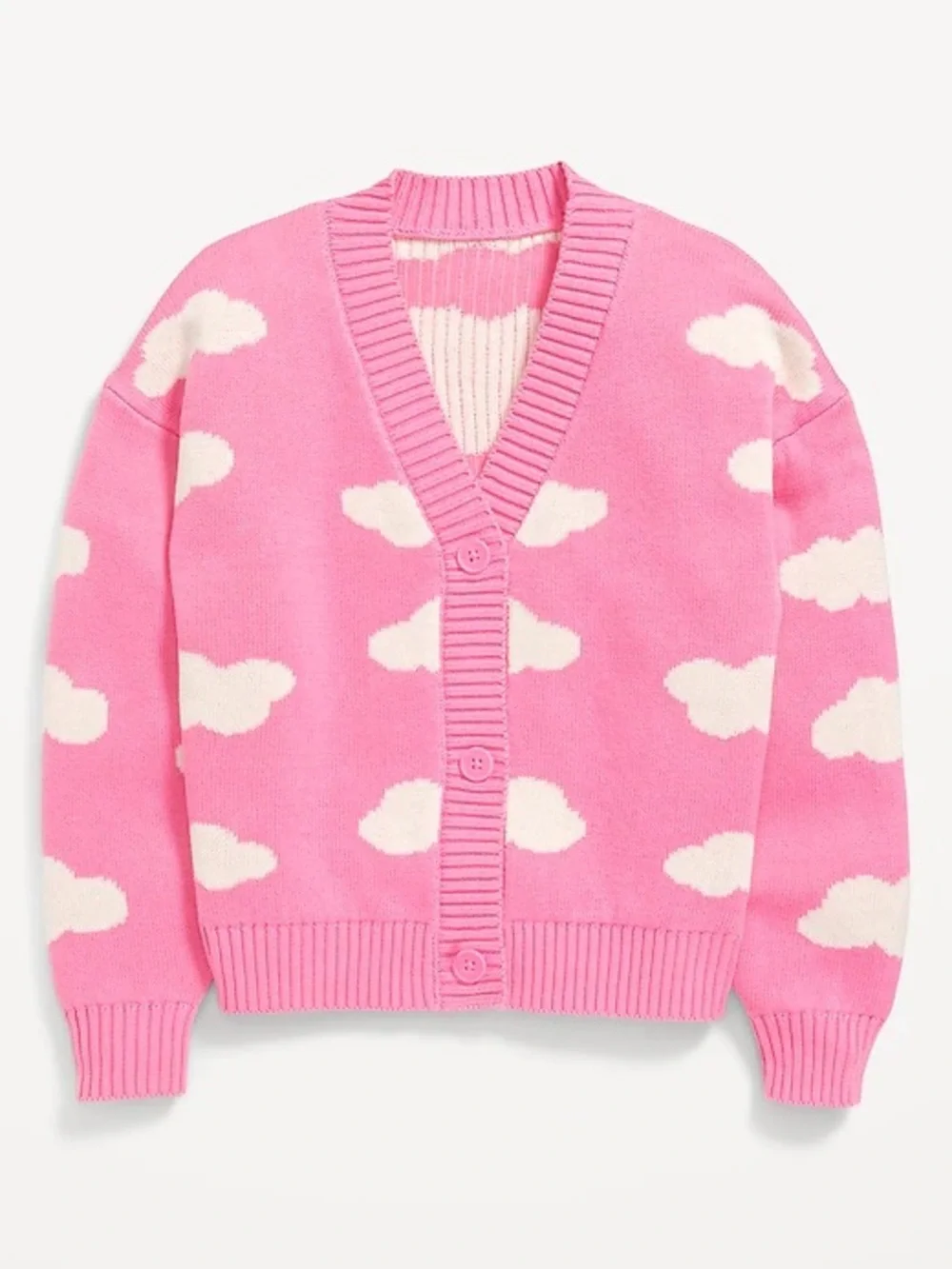 Old Navy Girls Cloud Printed Button-Front Cardigan Sweater, Size Medium (8)